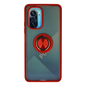 Xiaomi Redmi K40 Kılıf Montreal Yüzüklü Silikon Kapak - Kırmızı