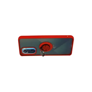Xiaomi Redmi K40 Kılıf Montreal Yüzüklü Silikon Kapak - Kırmızı