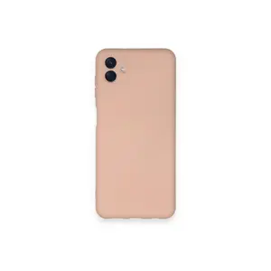 Samsung Galaxy A04 Kılıf Nano İçi Kadife Silikon - Pudra