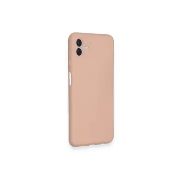 Samsung Galaxy A04 Kılıf Nano İçi Kadife Silikon - Pudra