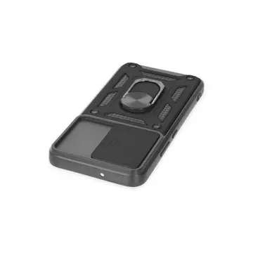 Samsung Galaxy S23 Fe Kılıf Pars Lens Yüzüklü Silikon - Siyah