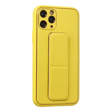İphone 11 Pro Kılıf Coco Deri Standlı Kapak - Sarı