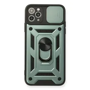 İphone 11 Pro Kılıf Pars Lens Yüzüklü Silikon - Yeşil
