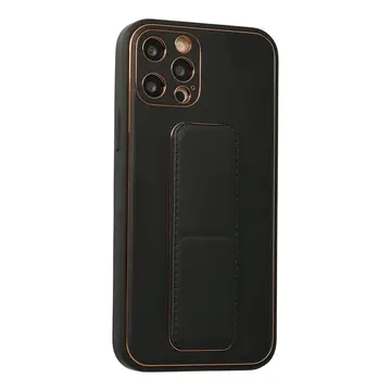 İphone 12 Pro Kılıf Coco Deri Standlı Kapak - Siyah