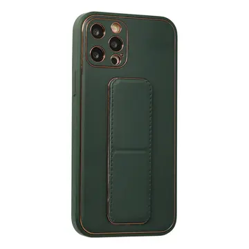 İphone 12 Pro Kılıf Coco Deri Standlı Kapak - Yeşil