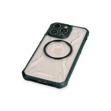 İphone 13 Pro Max Kılıf Prag Magneticsafe Kapak - Koyu Yeşil