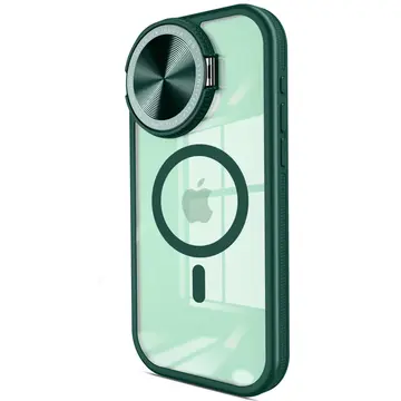 İphone 14 Pro Max Kılıf Teleskop Lens Magsafe Silikon Kapak - Koyu Yeşil