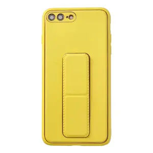 İphone 7 Plus Kılıf Coco Deri Standlı Kapak - Sarı