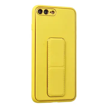İphone 7 Plus Kılıf Coco Deri Standlı Kapak - Sarı