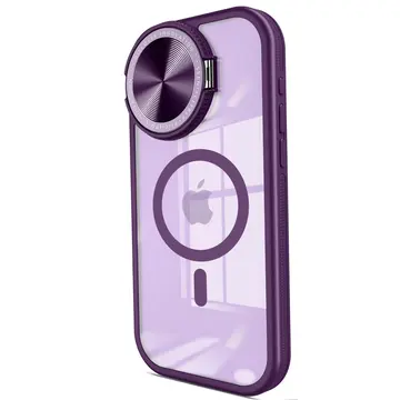 İphone 15 Pro Kılıf Teleskop Lens Magsafe Silikon Kapak - Derin Mor