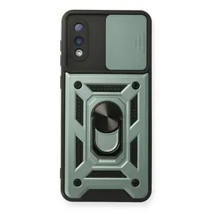 Samsung Galaxy A02 Kılıf Pars Lens Yüzüklü Silikon - Yeşil