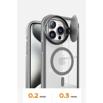 İphone 15 Pro Max Kılıf Teleskop Lens Magsafe Silikon Kapak - Siyah