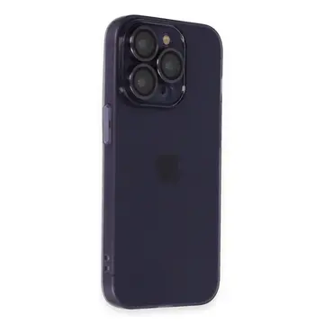 İphone 14 Pro Max Kılıf Luko Lens Silikon - Derin Mor