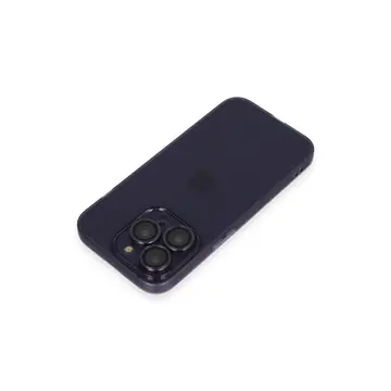 İphone 14 Pro Max Kılıf Luko Lens Silikon - Derin Mor