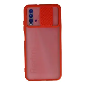 Xiaomi Redmi 9t Kılıf Palm Buzlu Kamera Sürgülü Silikon - Kırmızı