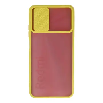 Xiaomi Redmi 9t Kılıf Palm Buzlu Kamera Sürgülü Silikon - Sarı