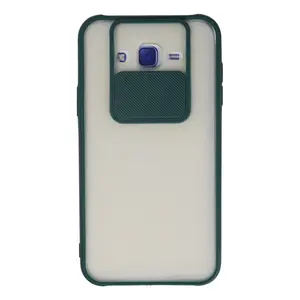Samsung Galaxy J7 Kılıf Palm Buzlu Kamera Sürgülü Silikon - Yeşil