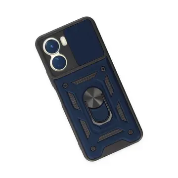 Vivo Y16 Kılıf Pars Lens Yüzüklü Silikon - Lacivert