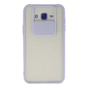 Samsung Galaxy J7 Kılıf Palm Buzlu Kamera Sürgülü Silikon - Lila