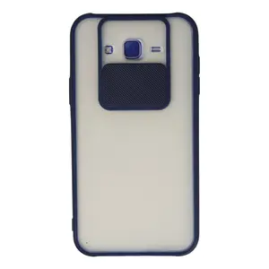 Samsung Galaxy J7 Kılıf Palm Buzlu Kamera Sürgülü Silikon - Lacivert