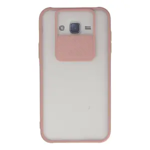 Samsung Galaxy J7 Kılıf Palm Buzlu Kamera Sürgülü Silikon - Pembe