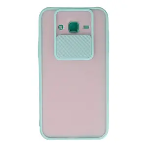 Samsung Galaxy J7 Kılıf Palm Buzlu Kamera Sürgülü Silikon - Turkuaz