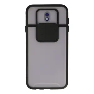 Samsung Galaxy J7 Pro / J730 Kılıf Palm Buzlu Kamera Sürgülü Silikon - Siyah