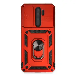 Xiaomi Redmi Note 8 Pro Kılıf Pars Lens Yüzüklü Silikon - Kırmızı