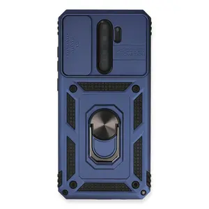 Xiaomi Redmi Note 8 Pro Kılıf Pars Lens Yüzüklü Silikon - Lacivert