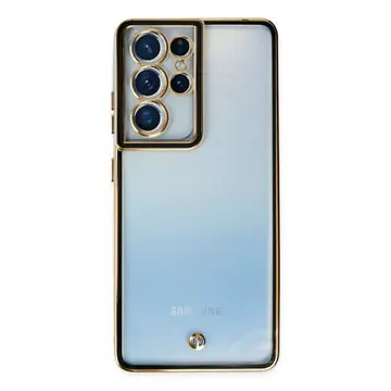 Samsung Galaxy S21 Ultra Kılıf Liva Lens Silikon - Siyah