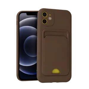 İphone 11 Kılıf Kelvin Kartvizitli Silikon - Kahverengi