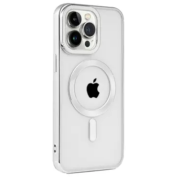 İphone 15 Pro Max Kılıf Kronos Magsafe Kapak - Gümüş