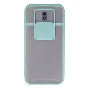 Samsung Galaxy J7 Pro / J730 Kılıf Palm Buzlu Kamera Sürgülü Silikon - Turkuaz