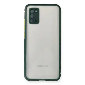 Samsung Galaxy A02s Kılıf Miami Şeffaf Silikon - Koyu Yeşil