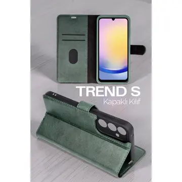 Samsung Galaxy A37 5g Trend S Plus Kapaklı Kılıf - Yeşil