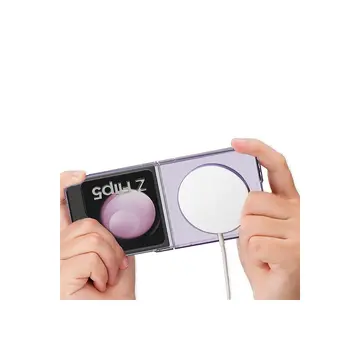 Samsung Galaxy Z Flip 5 Kılıf Magneticsafe Şeffaf Silikon - Şeffaf