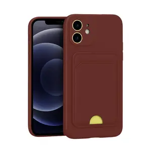 İphone 11 Kılıf Kelvin Kartvizitli Silikon - Bordo