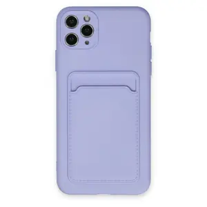 İphone 11 Pro Max Kılıf Kelvin Kartvizitli Silikon - Lila