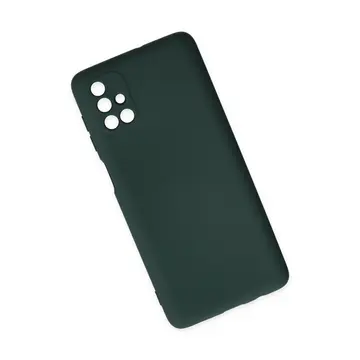 Samsung Galaxy M51 Kılıf Nano İçi Kadife Silikon - Koyu Yeşil