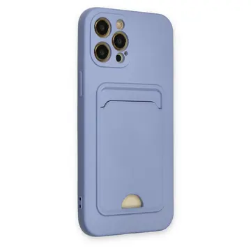 İphone 12 Pro Max Kılıf Kelvin Kartvizitli Silikon - Lila
