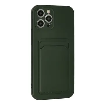İphone 12 Pro Max Kılıf Kelvin Kartvizitli Silikon - Koyu Yeşil