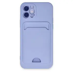 İphone 12 Kılıf Kelvin Kartvizitli Silikon - Lila