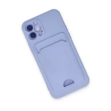 İphone 12 Kılıf Kelvin Kartvizitli Silikon - Lila