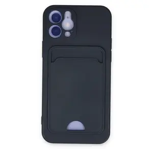 İphone 12 Kılıf Kelvin Kartvizitli Silikon - Lacivert