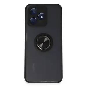 Realme C53 Kılıf Montreal Yüzüklü Silikon Kapak - Siyah