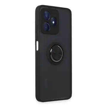 Realme C53 Kılıf Montreal Yüzüklü Silikon Kapak - Siyah