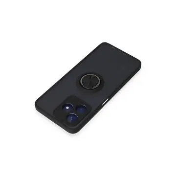 Realme C53 Kılıf Montreal Yüzüklü Silikon Kapak - Siyah