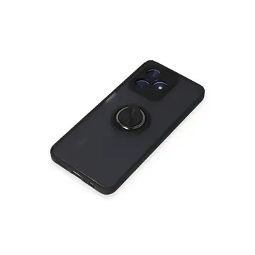 Realme C53 Kılıf Montreal Yüzüklü Silikon Kapak - Siyah