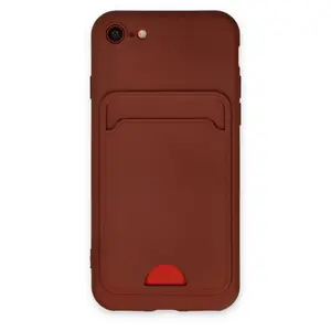İphone 7 Kılıf Kelvin Kartvizitli Silikon - Bordo