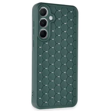 Samsung Galaxy A25 5g Kılıf Petek Silikon Kapak - Koyu Yeşil